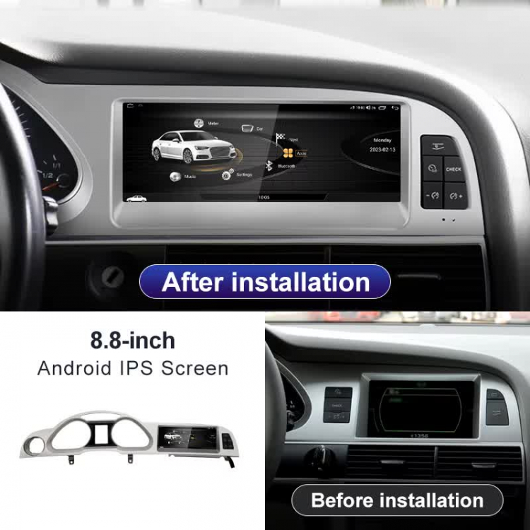 8,8" Android 14 Display 8-Core Audi A6 C6 2005–2011 CarPlay & Android Auto